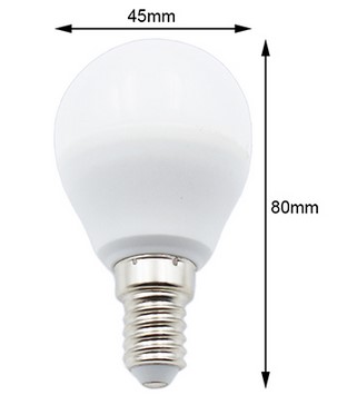 tamanho da lâmpada led 45mm x 80mm